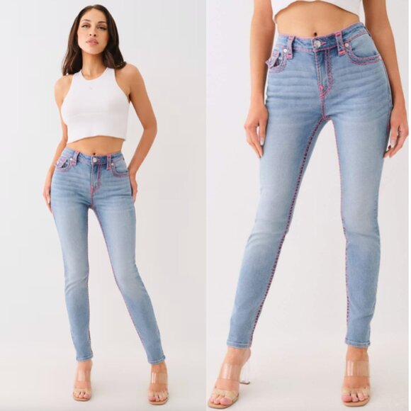TRUE RELIGION JENNIE MID RISE SUPER T SKINNY JEAN size 34 - Picture 16 of 16